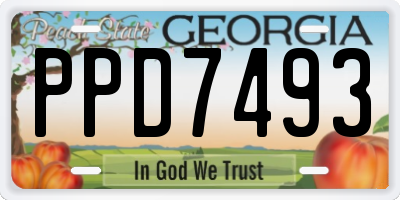 GA license plate PPD7493