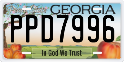 GA license plate PPD7996