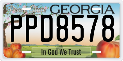 GA license plate PPD8578