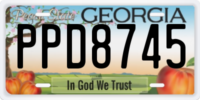 GA license plate PPD8745