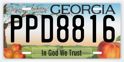 GA license plate PPD8816