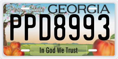 GA license plate PPD8993