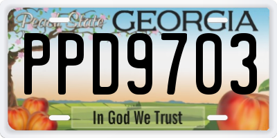 GA license plate PPD9703