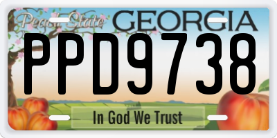 GA license plate PPD9738