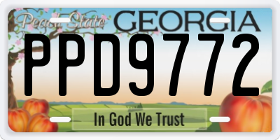 GA license plate PPD9772