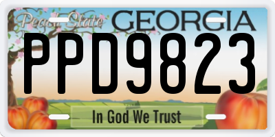 GA license plate PPD9823