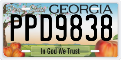 GA license plate PPD9838