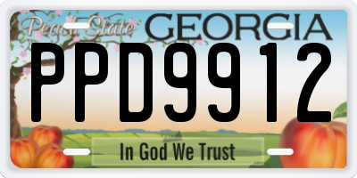 GA license plate PPD9912