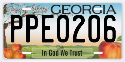 GA license plate PPE0206