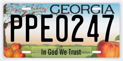 GA license plate PPE0247