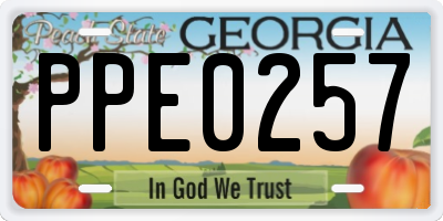 GA license plate PPE0257
