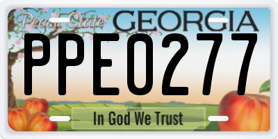GA license plate PPE0277