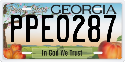 GA license plate PPE0287