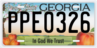 GA license plate PPE0326