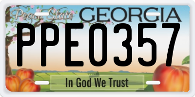 GA license plate PPE0357
