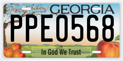 GA license plate PPE0568
