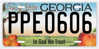GA license plate PPE0606