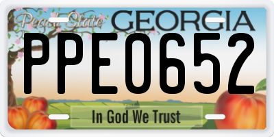 GA license plate PPE0652