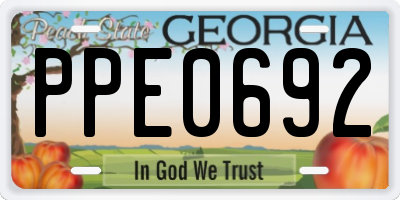 GA license plate PPE0692