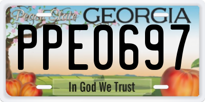 GA license plate PPE0697