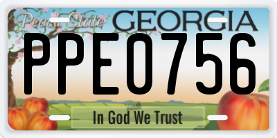 GA license plate PPE0756