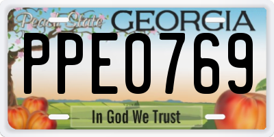 GA license plate PPE0769