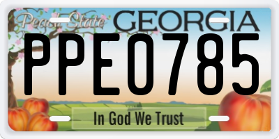 GA license plate PPE0785