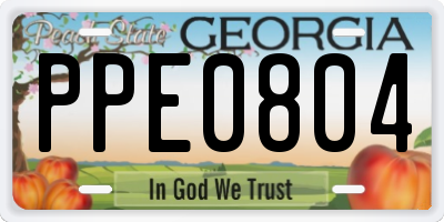 GA license plate PPE0804