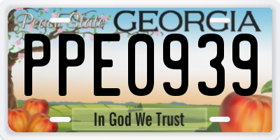 GA license plate PPE0939
