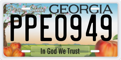 GA license plate PPE0949