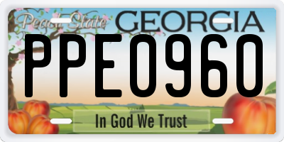 GA license plate PPE0960