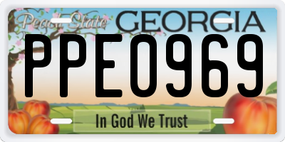 GA license plate PPE0969