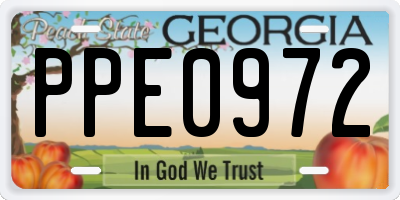 GA license plate PPE0972