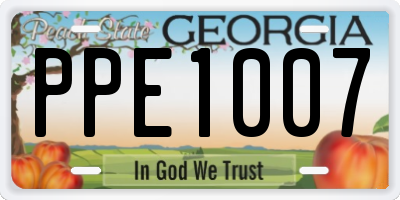 GA license plate PPE1007