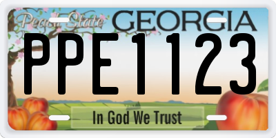GA license plate PPE1123