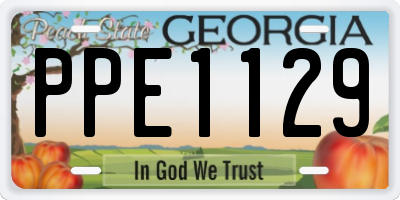 GA license plate PPE1129