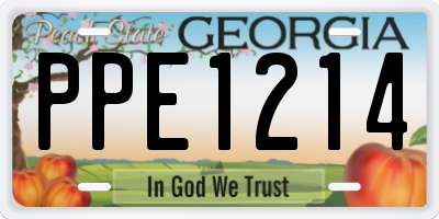 GA license plate PPE1214