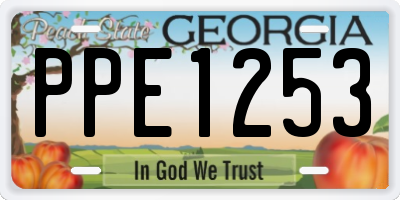 GA license plate PPE1253