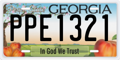 GA license plate PPE1321