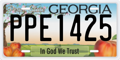GA license plate PPE1425