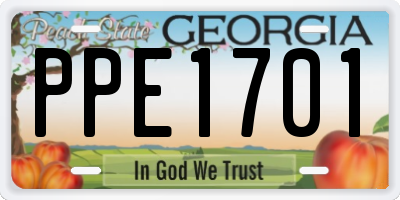 GA license plate PPE1701