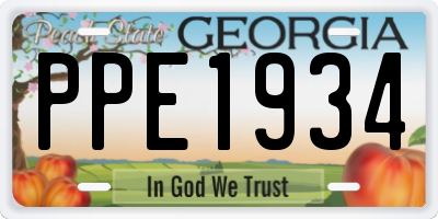 GA license plate PPE1934