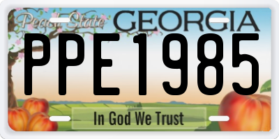 GA license plate PPE1985