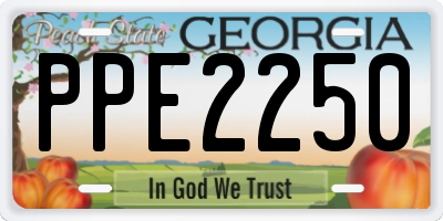 GA license plate PPE2250