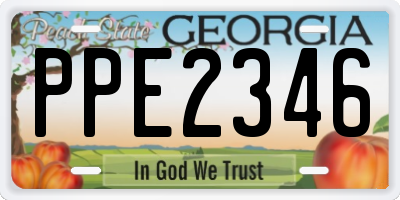 GA license plate PPE2346