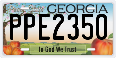 GA license plate PPE2350