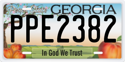 GA license plate PPE2382