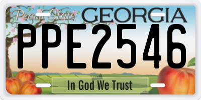 GA license plate PPE2546