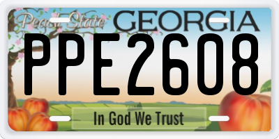 GA license plate PPE2608