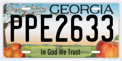 GA license plate PPE2633